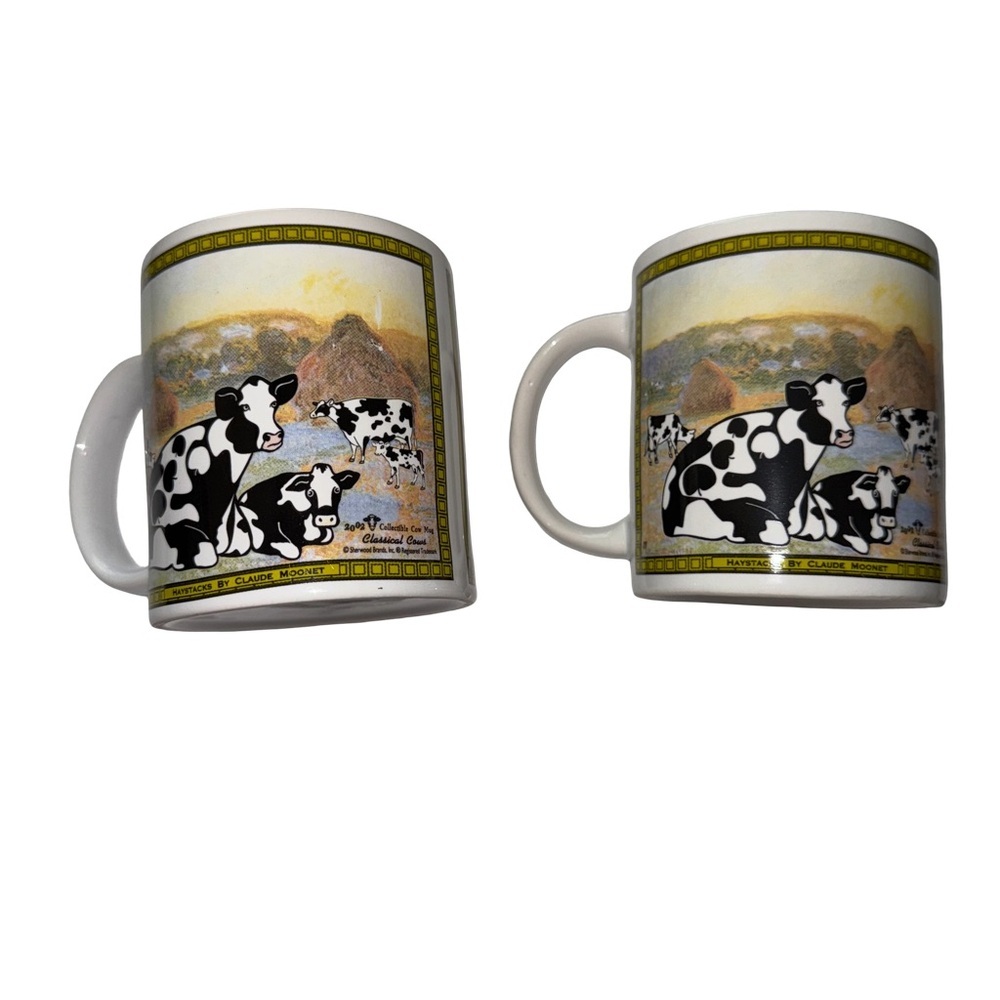 Sherwood Brands Classical Cows Mugs – Haystacks & Birth of Venus – Set of 2 (200